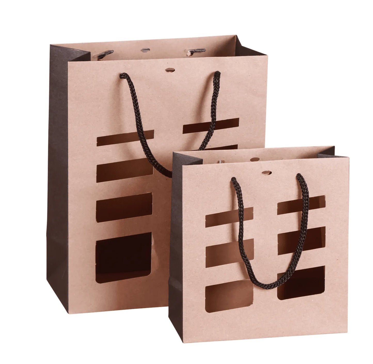 Elusa terroir kraft paper bag 22x11x28cm with windows