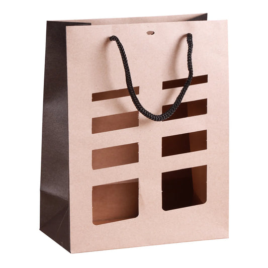 Sac Elusa terroir papier kraft 22x11x28cm fenêtres