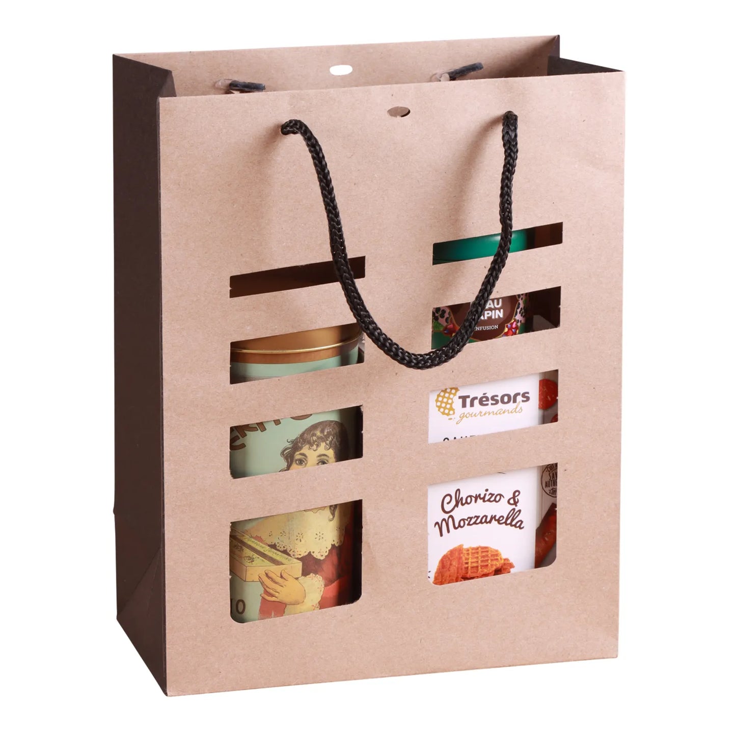 Elusa terroir kraft paper bag 22x11x28cm with windows