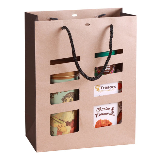 Sac Elusa terroir papier kraft 22x11x28cm fenêtres