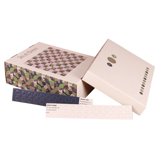 Boite couvercle Ravenne carton jeu de dames 33.5x25x11cm