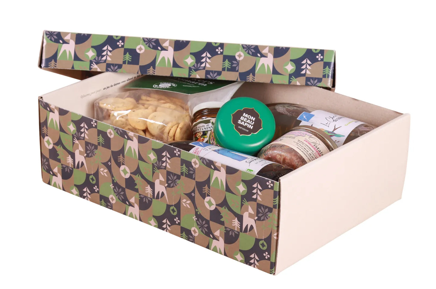 Boite couvercle Ravenne carton jeu de dames 33.5x25x11cm