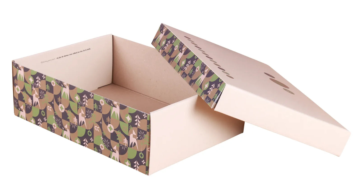 Boite couvercle Ravenne carton jeu de dames 33.5x25x11cm