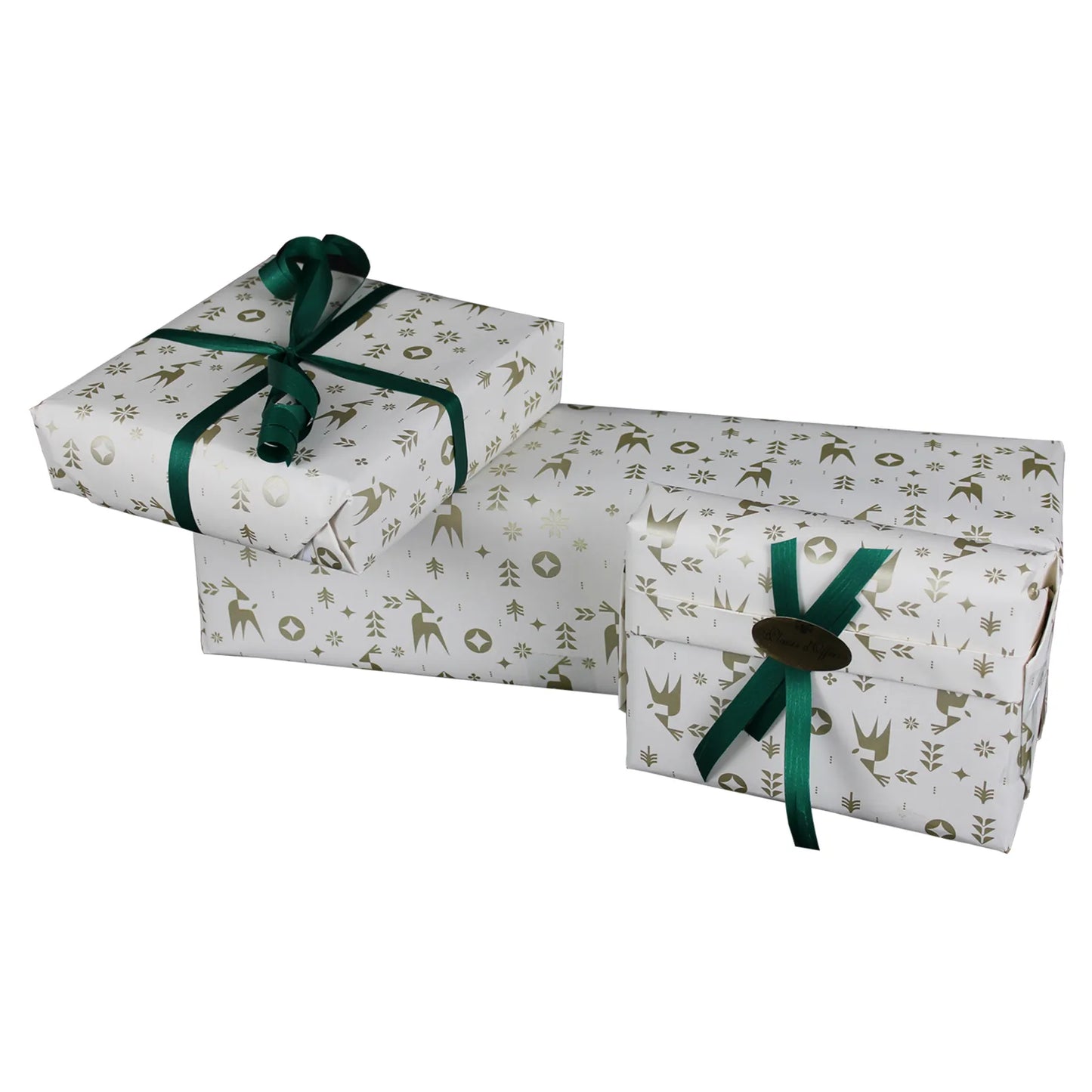 Papier cadeau Ravenne papier couché beige/or 0.70x100m