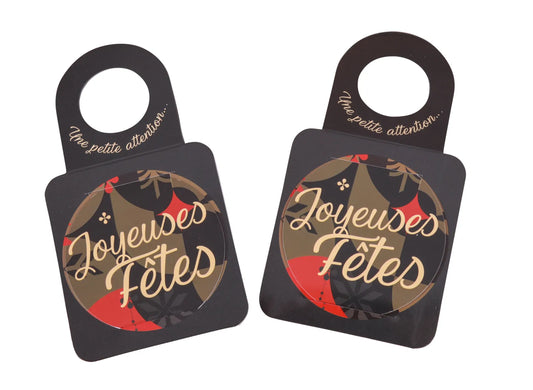 Message card/Victoria bottle neck with anti-drip disc - Ravenna/Happy Holidays