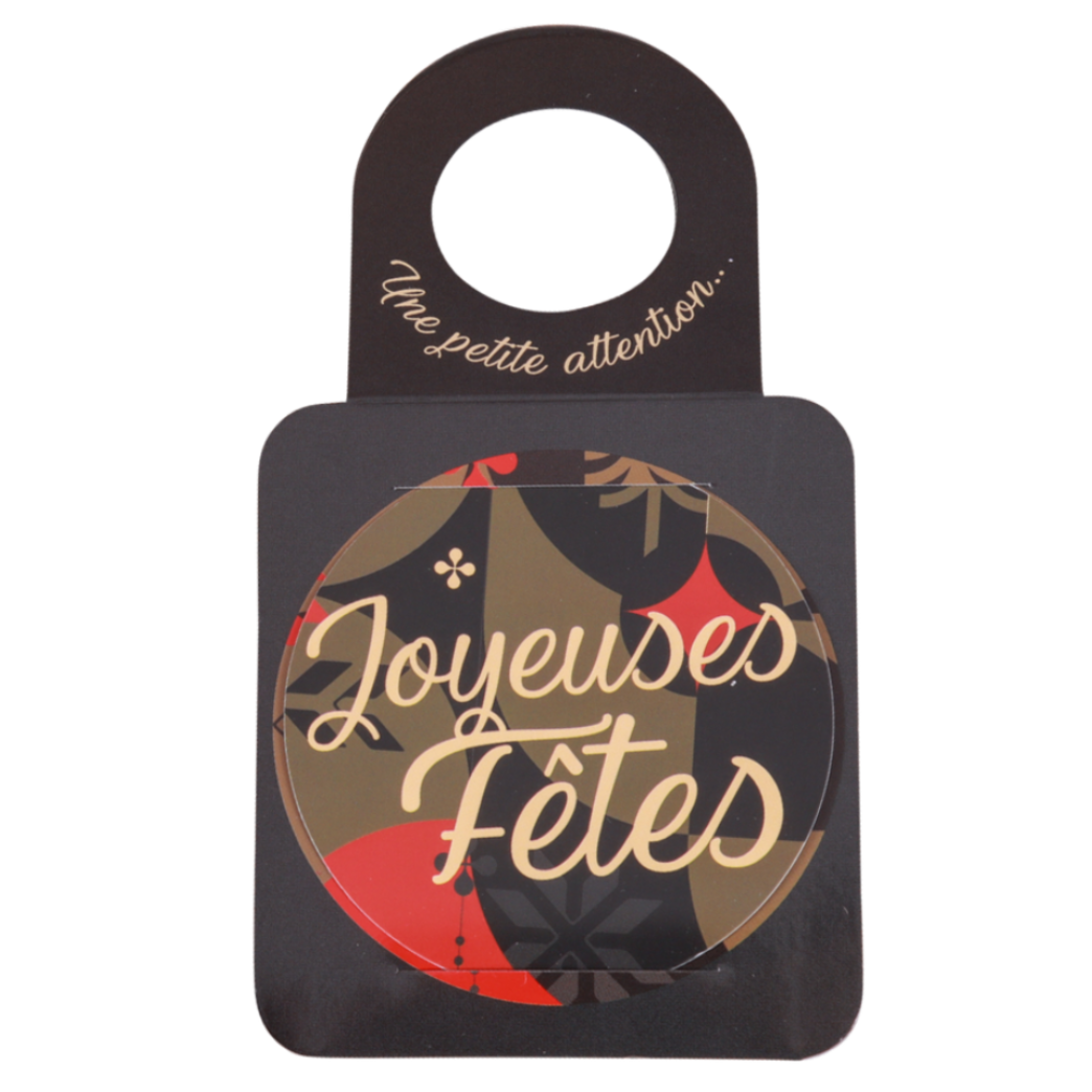 Message card/Victoria bottle neck with anti-drip disc - Ravenna/Happy Holidays