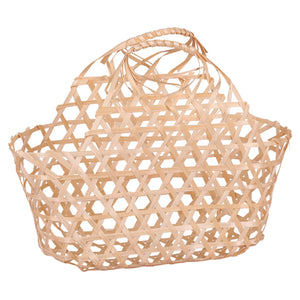 Panier Lio ajouré bambou naturel ovale 25x12x12/24cm