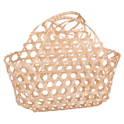 Lio openwork basket, natural bamboo, oval, 25x12x12/24cm