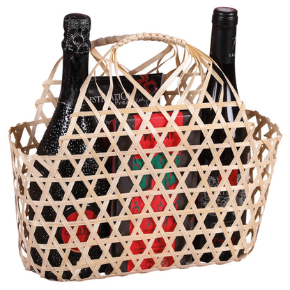 Lio openwork basket, natural bamboo, oval, 29x12x16/29cm