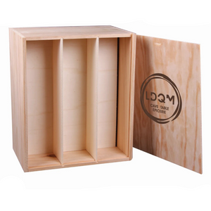 PERSO LDQM - Caisse Tradition bois de pin 6 bouteilles