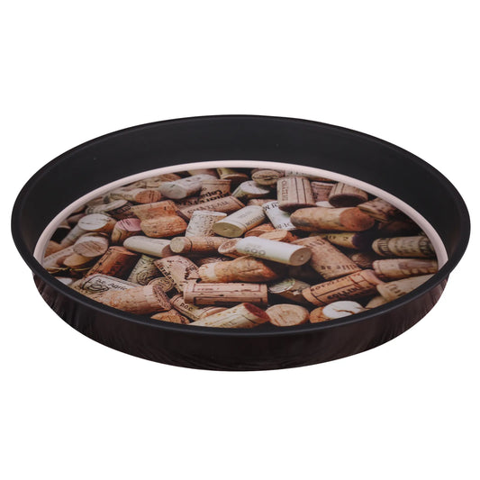 Plateau Viggo métal rond - Bouchons