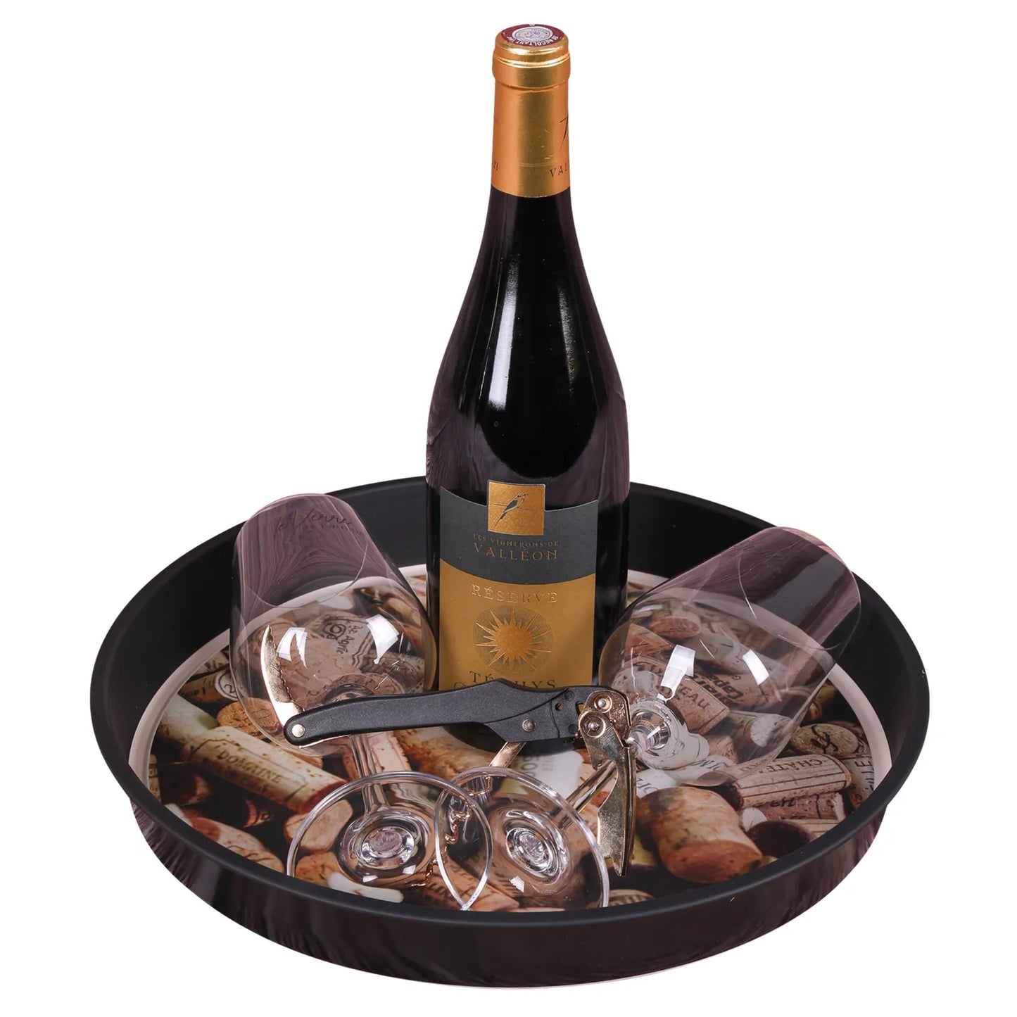 Viggo round metal tray - Corks