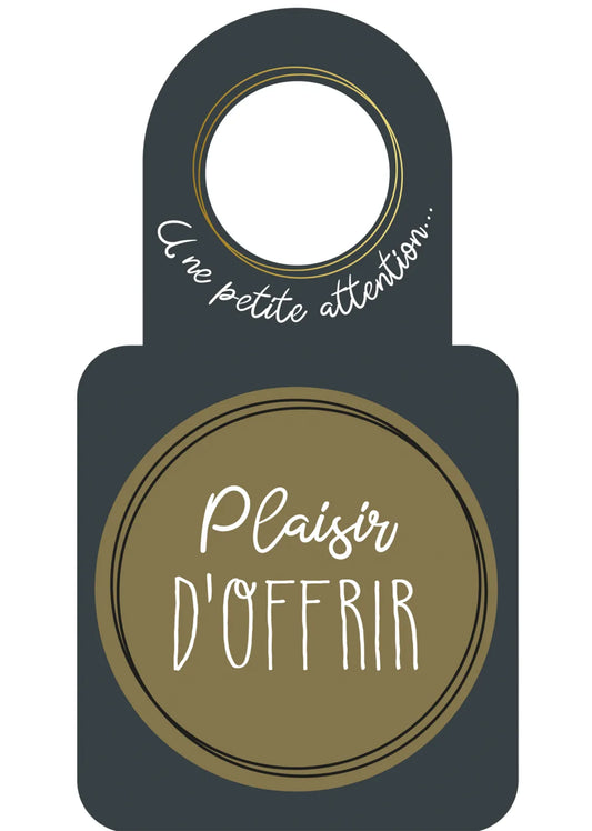 Message card/Victoria bottle neck with anti-drip disc - The Joy of Giving