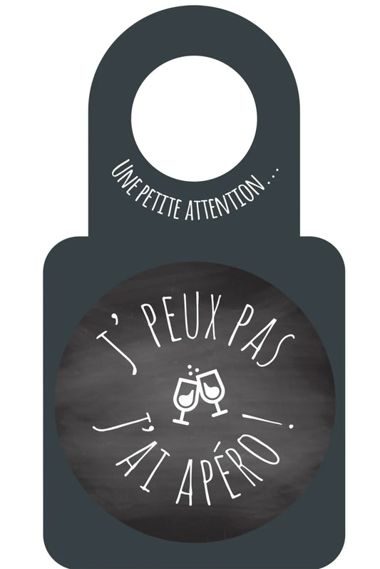 Card message/Victoria bottleneck anti-drip disc - Can't, I have aperitif-----4893