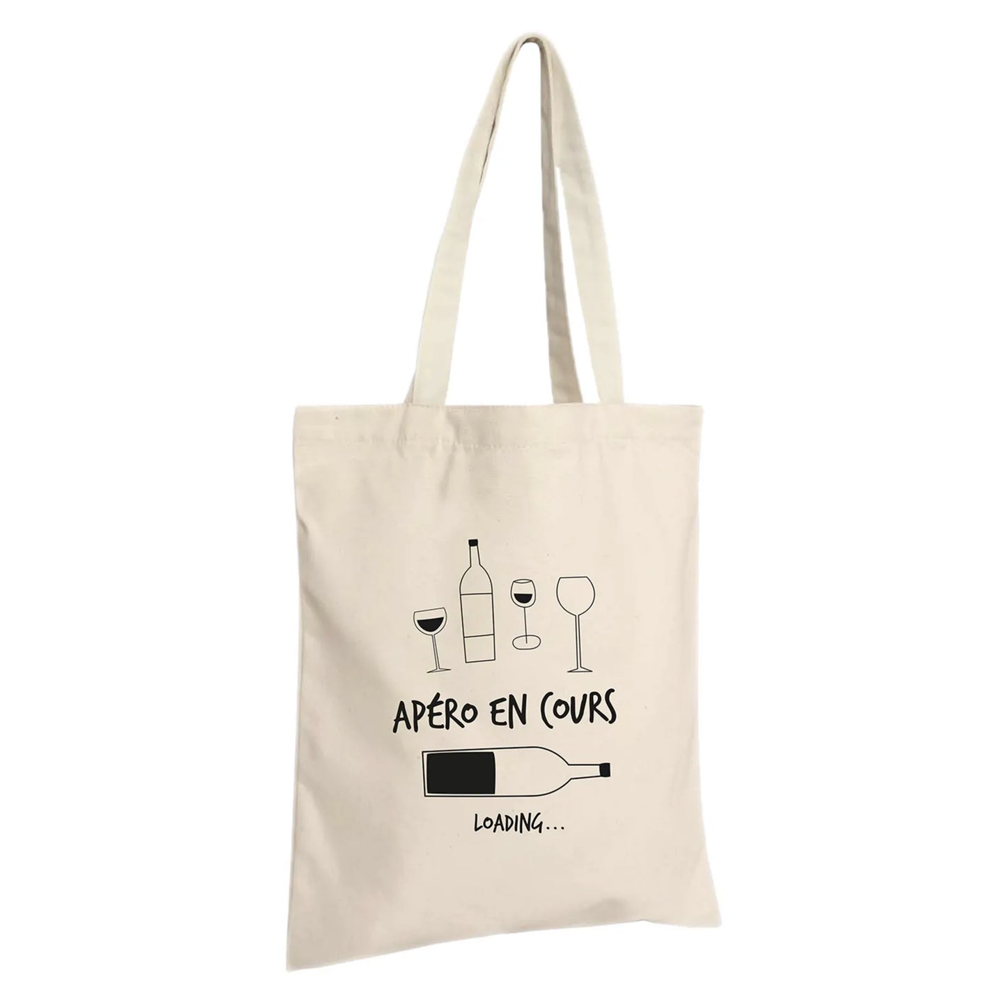 Chelsea tote bag in ecru cotton canvas - Aperitif in progress...