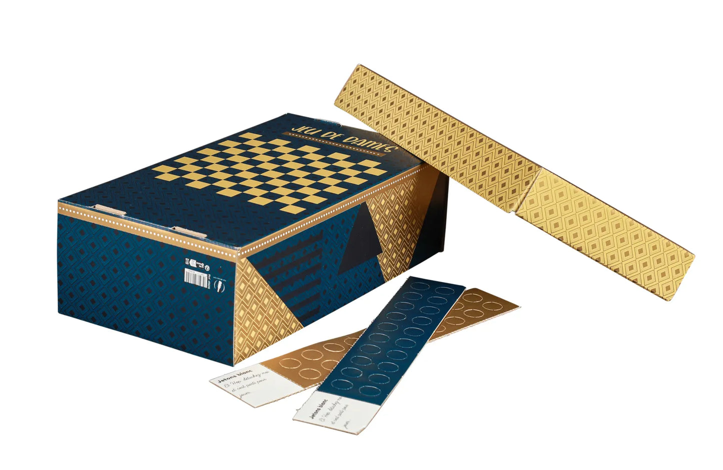 Boite couvercle Verona carton jeu de dames 33x18x10cm