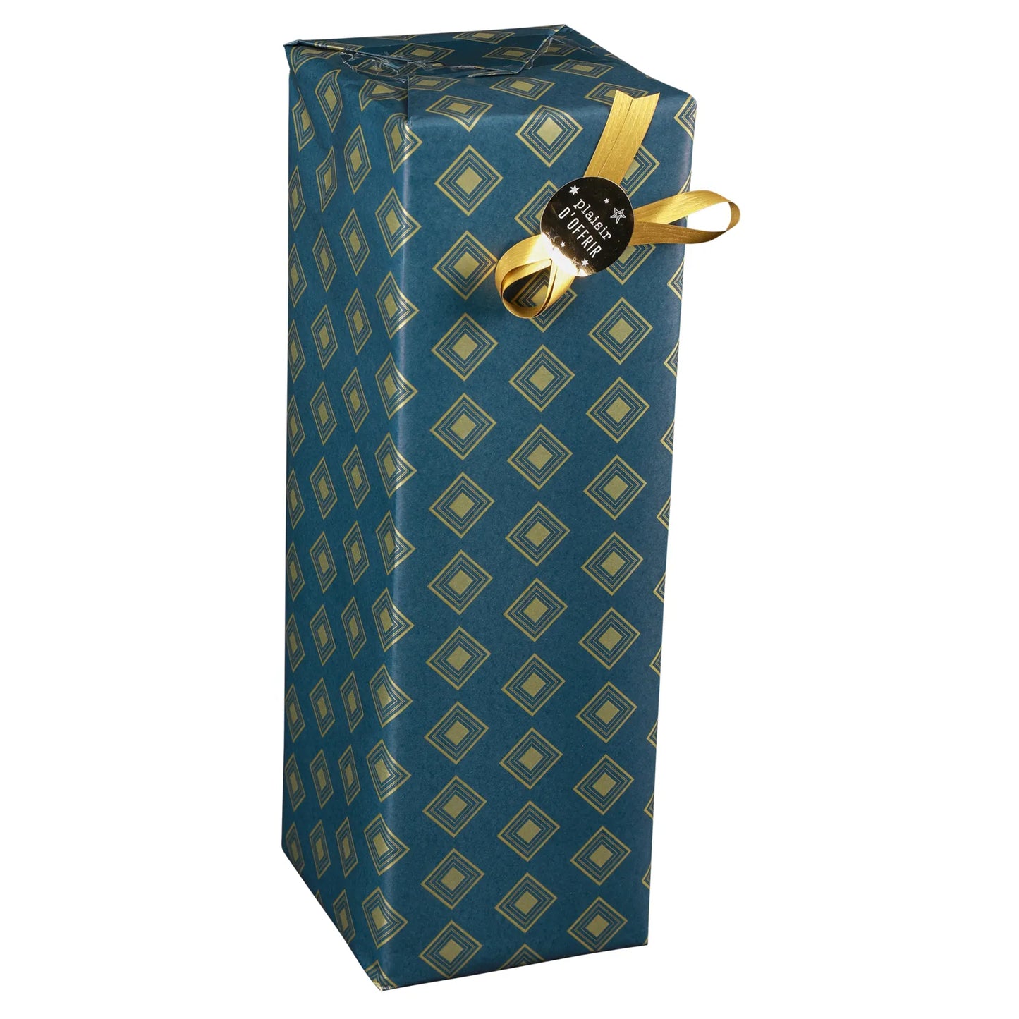Papier cadeau Verona papier couché bleu/or 0.70x100m