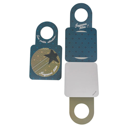 Message card/Victoria bottle neck with anti-drip disc - Verona/Happy Holidays