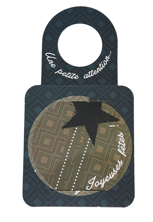 Message card/Victoria bottle neck with anti-drip disc - Verona/Happy Holidays