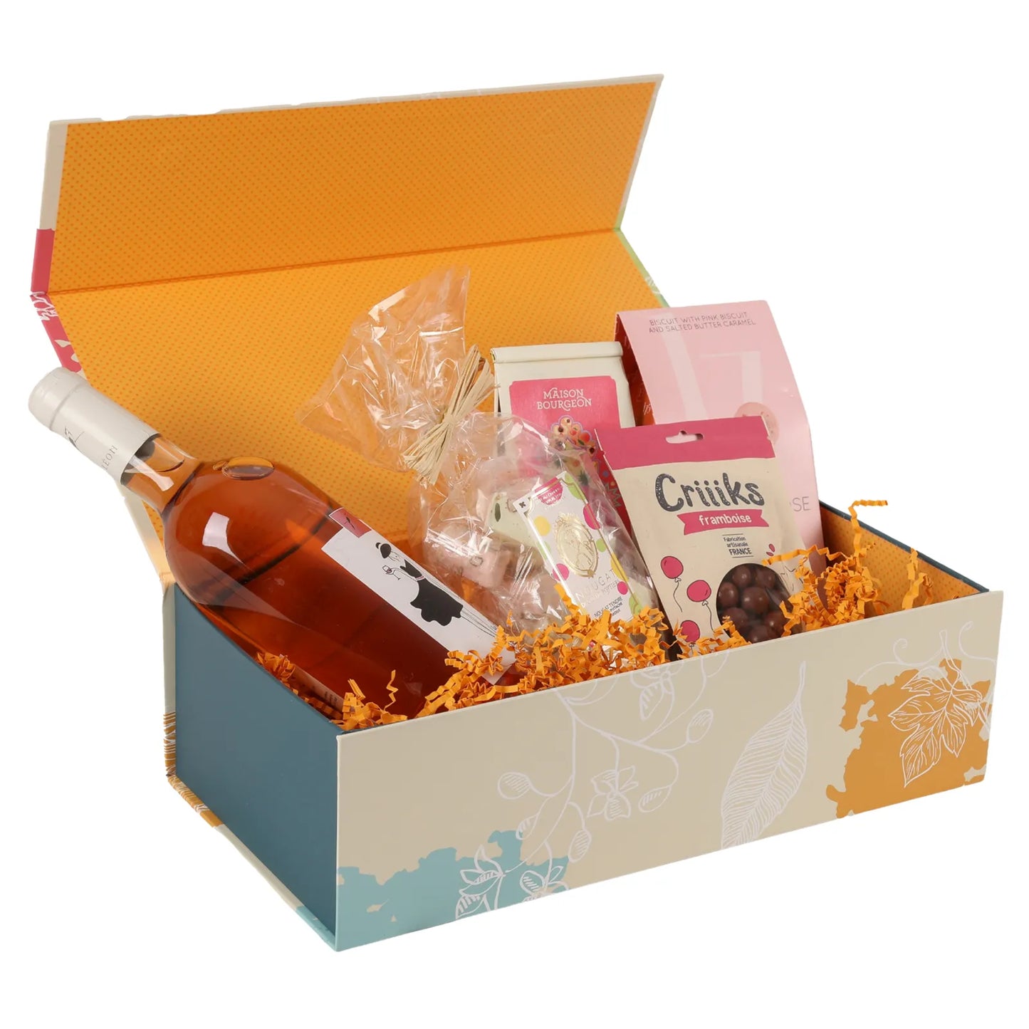 Coffre Granada carton rigide rectangle 34x18x10cm, fermeture aimant