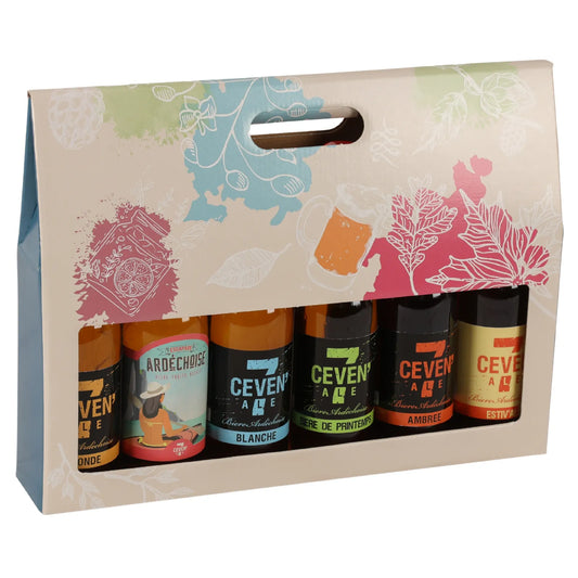 Granada cardboard suitcase containing 6 beers