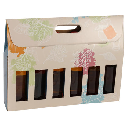 Granada cardboard suitcase containing 6 beers