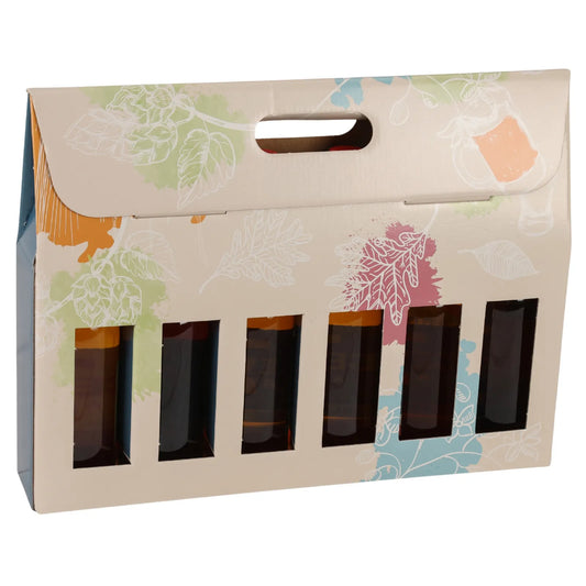 Granada cardboard suitcase containing 6 beers