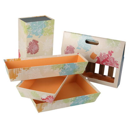 Granada rigid cardboard rectangular basket, 43x12x8cm