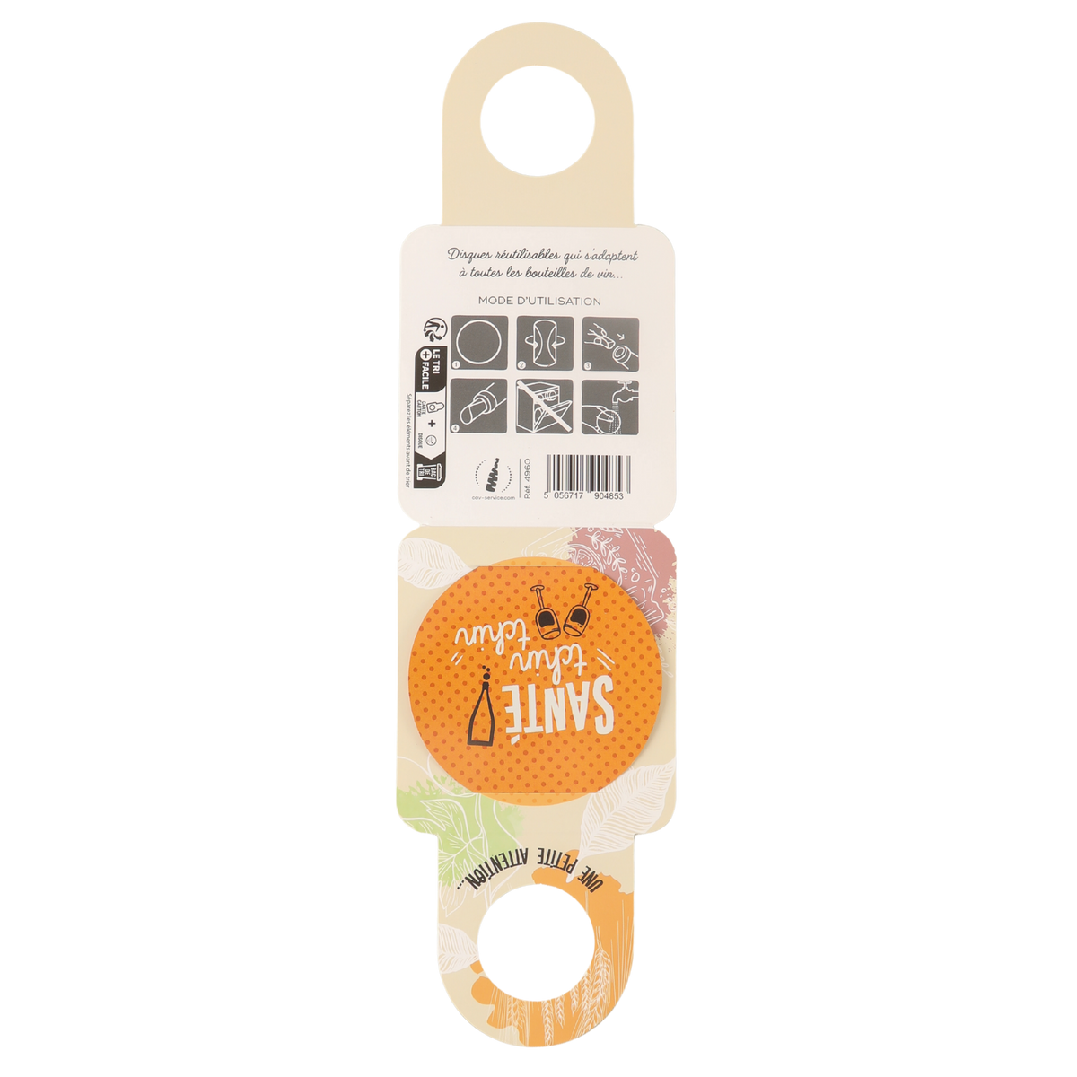 Victoria Granada anti-drip disc message/bottleneck card - Cheers!