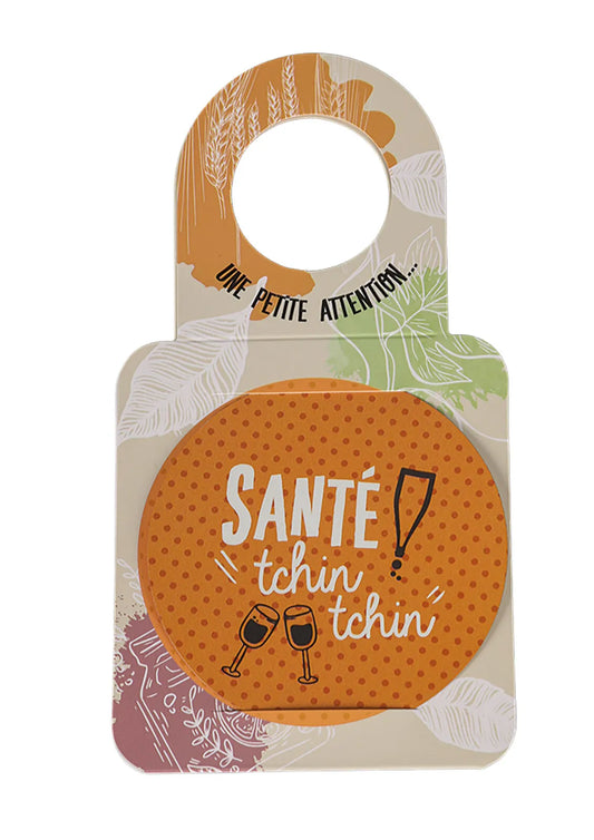 Victoria Granada anti-drip disc message/bottleneck card - Cheers!