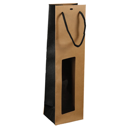 Sac Elusa papier kraft 1 bouteille fenêtre PVC
