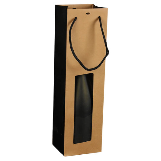 Sac Elusa papier kraft 1 bouteille fenêtre PVC