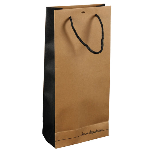 Sac Elusa papier kraft 2 bouteilles fenêtres PVC