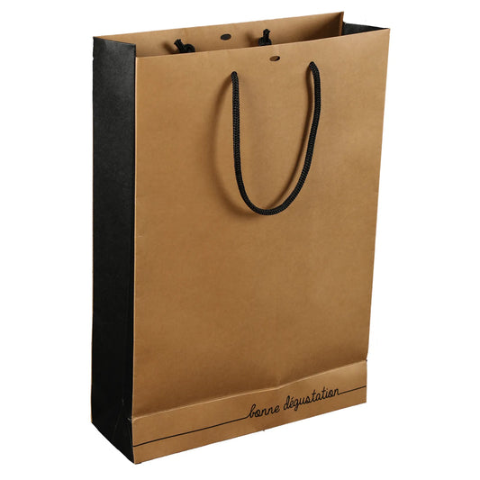 Sac Elusa papier kraft 3 bouteilles fenêtres PVC