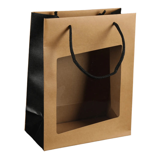 Sac Elusa papier kraft terroir 22x11x28cm fenêtre PVC