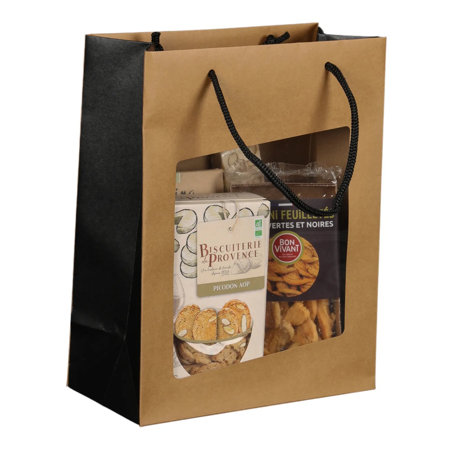 Elusa kraft paper bag, local produce, 22x11x28cm, PVC window