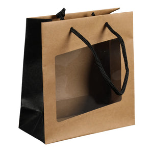 Elusa kraft paper bag, local produce, 18x8x19cm, PVC window