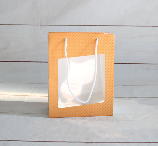 Granada kraft paper bag, local produce, 22x11x28cm, PVC window