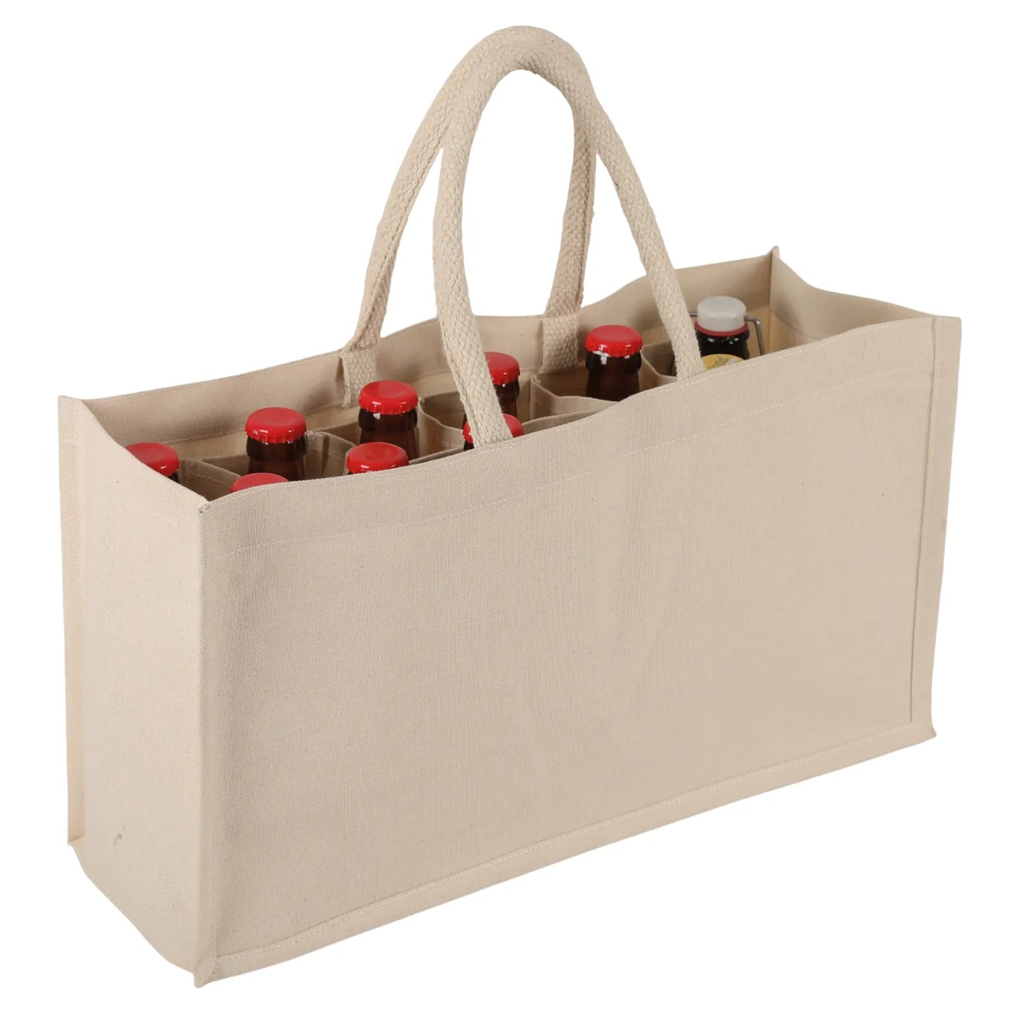 Sac Lorenzo réutilisable toile coton naturel 12 bières