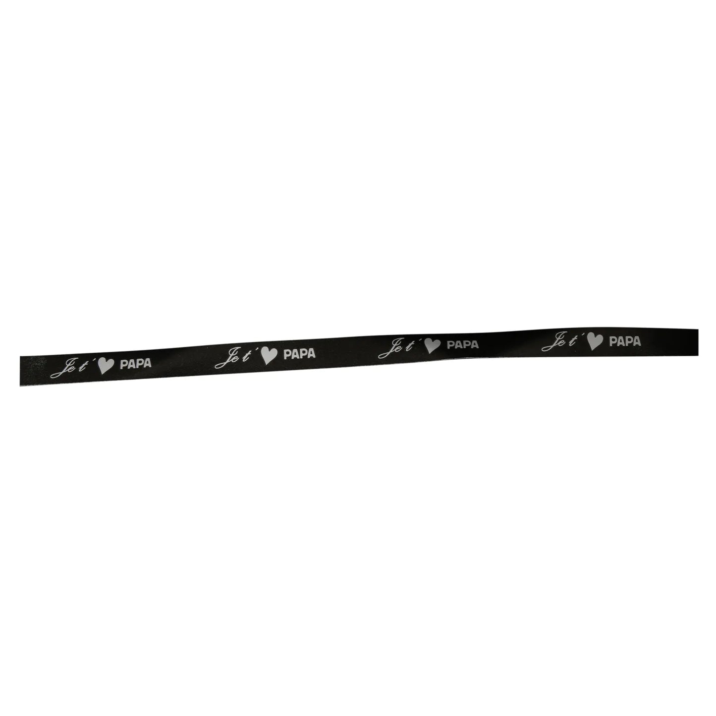 Ruban Bolduc satiné lisse noir - Je t'aime Papa (bobine 10mmx250m)