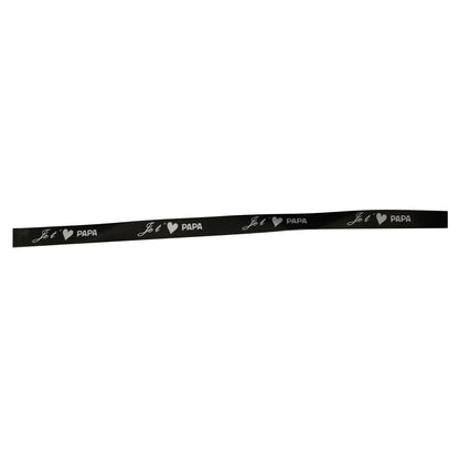 Ruban Bolduc satiné lisse noir - Je t'aime Papa (bobine 10mmx250m)