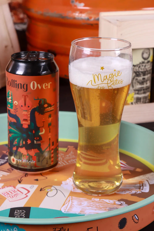 Randy 40cl beer glass decorated in gold - Sofia / Holiday Magic
