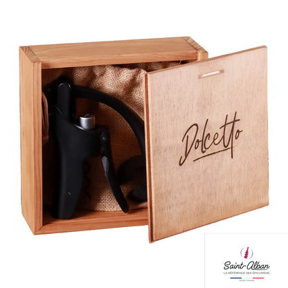 Tire bouchon à levier Dolcetto métal noir mat découpe capsule