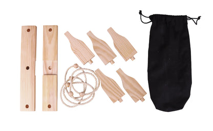 Coffret jeu Yao 1 bouteille bois couvercle noir 12 pièces - Ptit jeu dadresse
