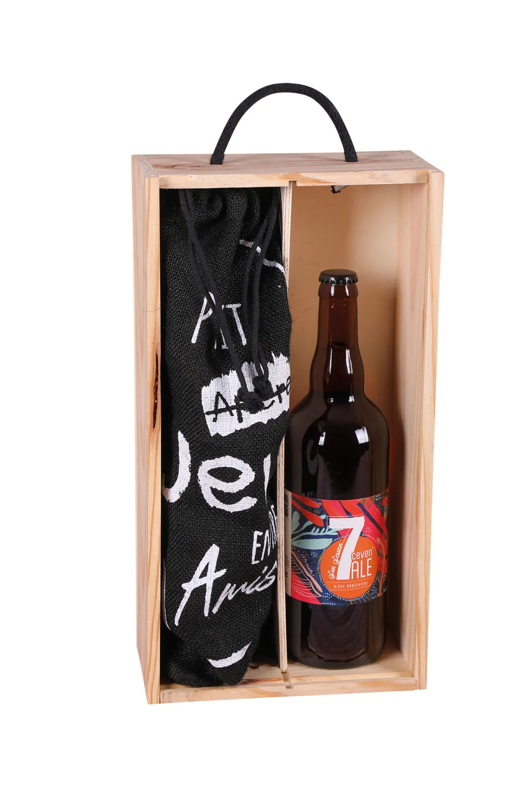 Coffret jeu Yao 1 bouteille bois couvercle noir 12 pièces - Ptit jeu dadresse