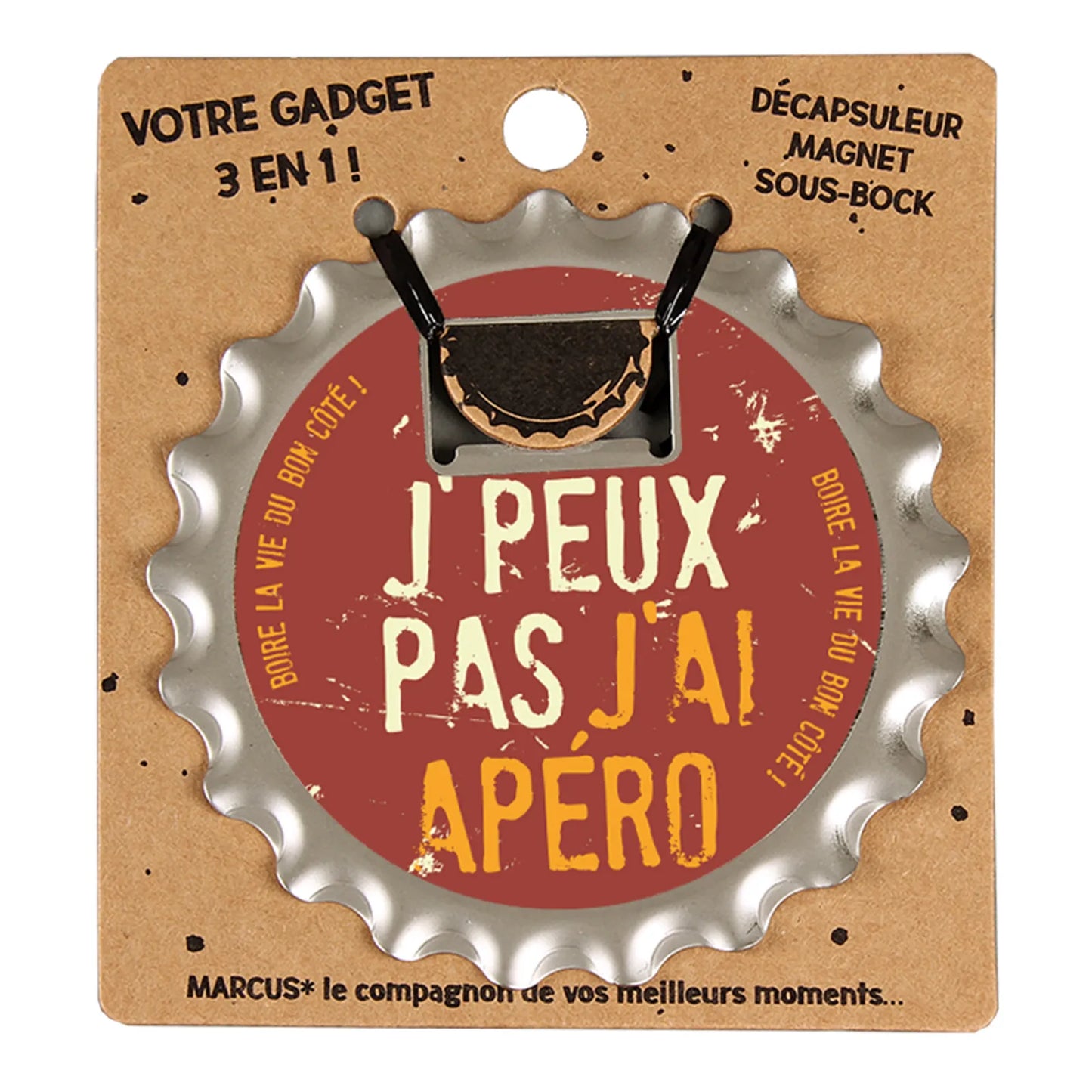 Décapsuleur 3 en 1 Marcus métal - Jpeux pas jai apéro