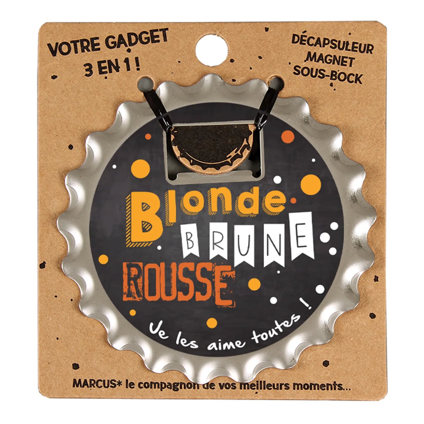 Décapsuleur 3 en 1 Marcus métal - Blonde Brune Rousse...