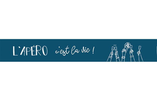 Ernest straw hat with blue/white band - Aperitif time is life!