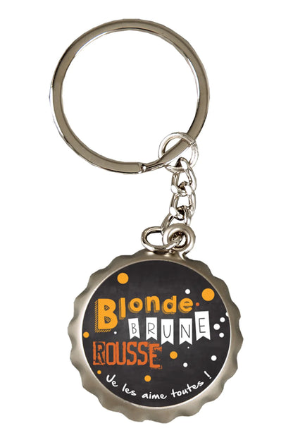 Porte-clé décapsuleur Ivo métal - Blonde, Brune, Rousse...