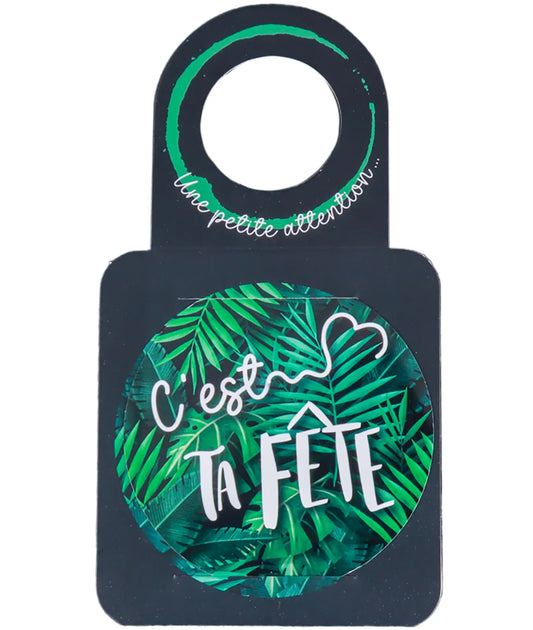 Message card/Victoria bottle neck with anti-drip disc - It's your party